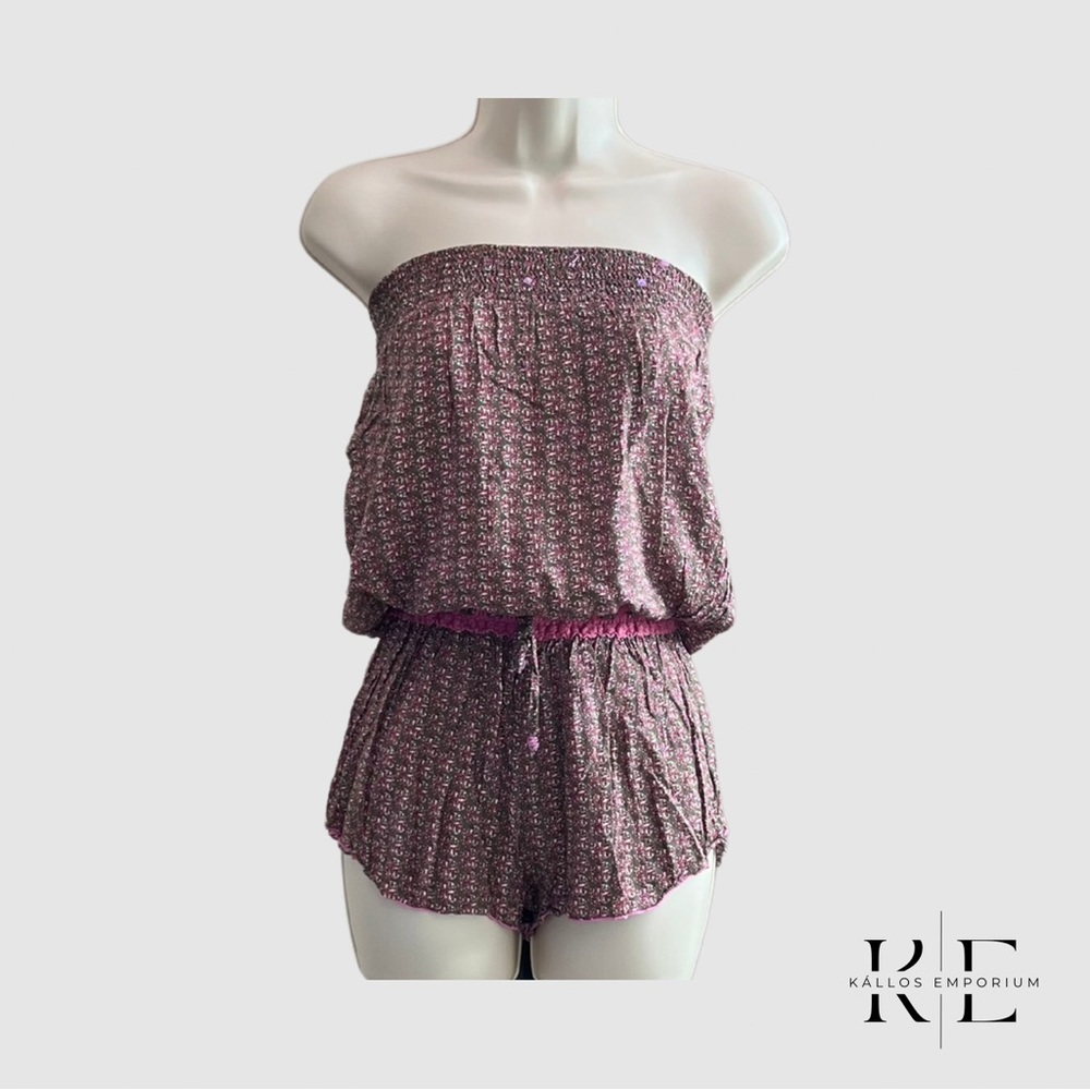 Chach Pink Strapless Romper